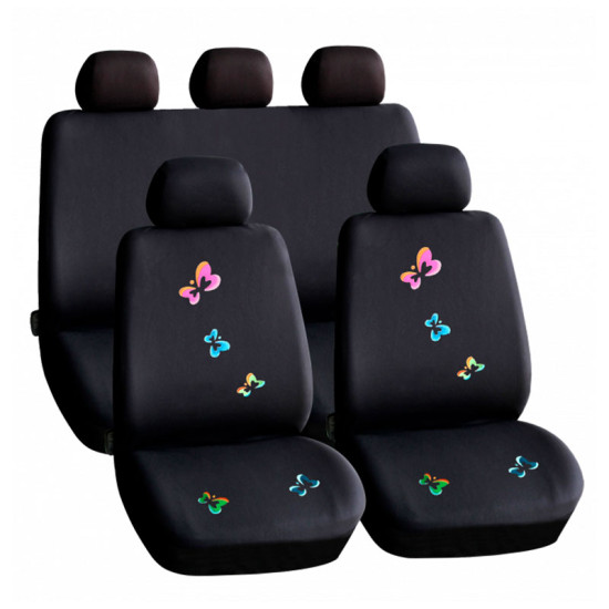 Set huse scaun auto ieftine, Universale 9 piese, model BUTTERFLY