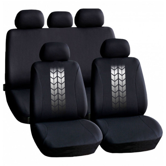 Set huse scaun auto ieftine, Universale 9 piese, model TIRE TRACKS