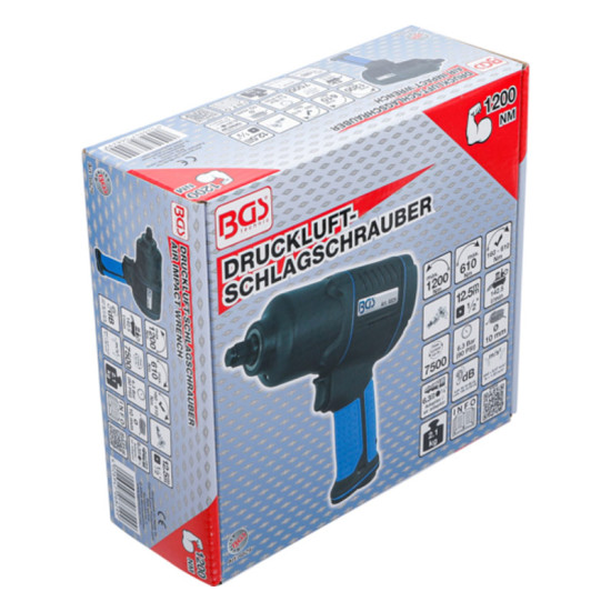 Pistol pneumatic, cheie de insurubat cu impact 1/2", 1200Nm BGS